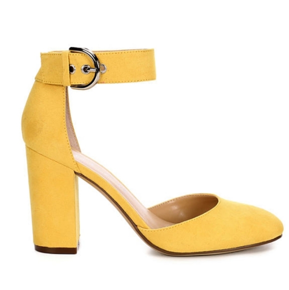 Mustard color stylish pumps - Picture 7 of 16